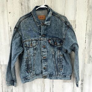 Levi’s Men’s Size Large Vintage Acid Washed Blue Denim Trucker Jacket